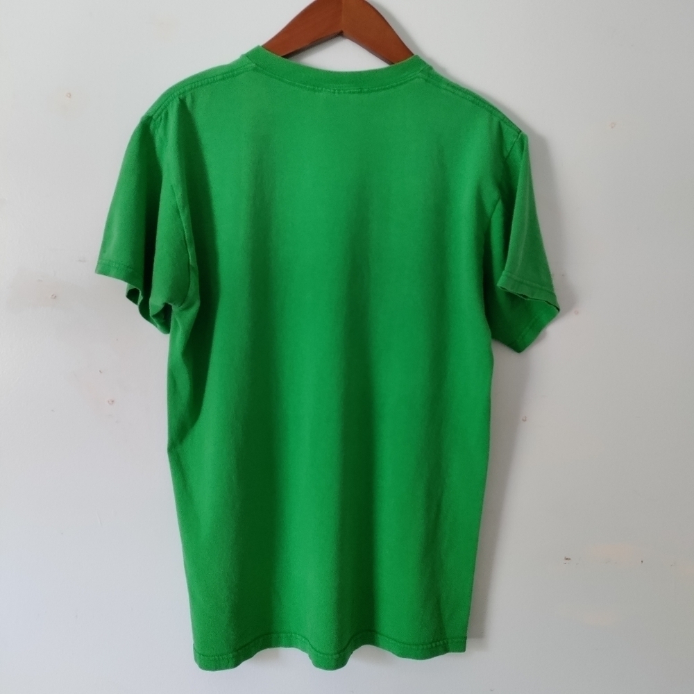 Green cotton t-shirt Tennis M - Picture 3 of 6